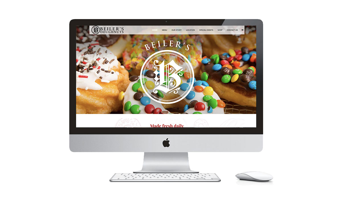 Website design for Beiler's Doughnuts