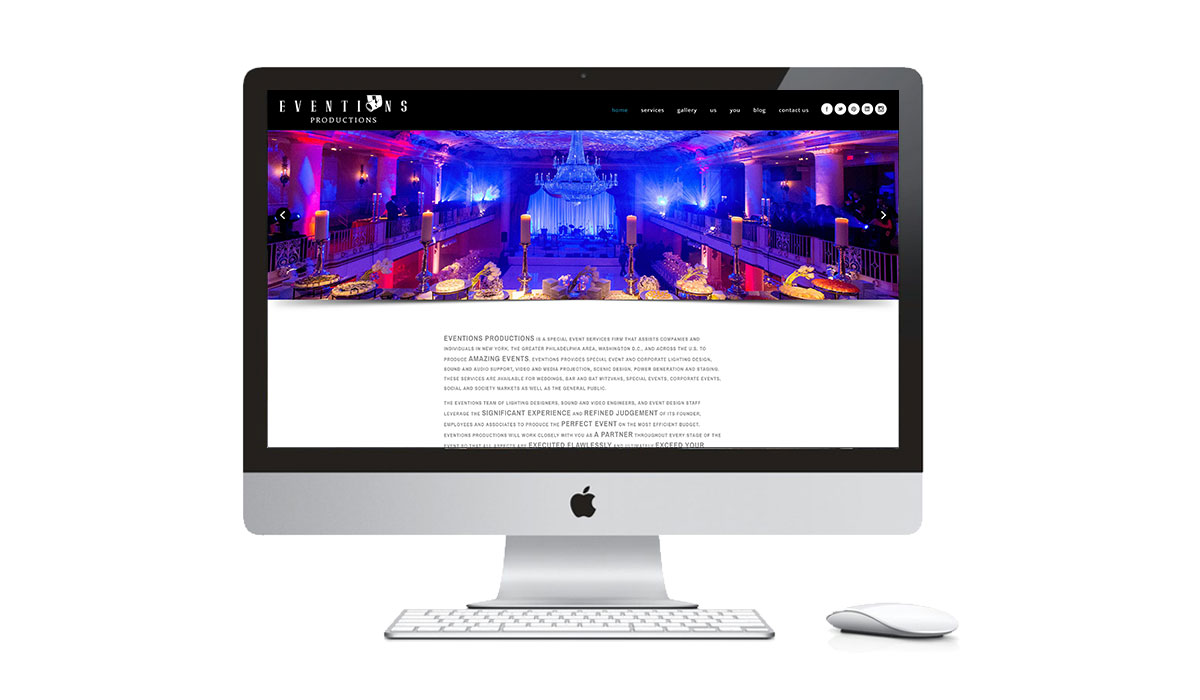 Website development for Eventions Productions