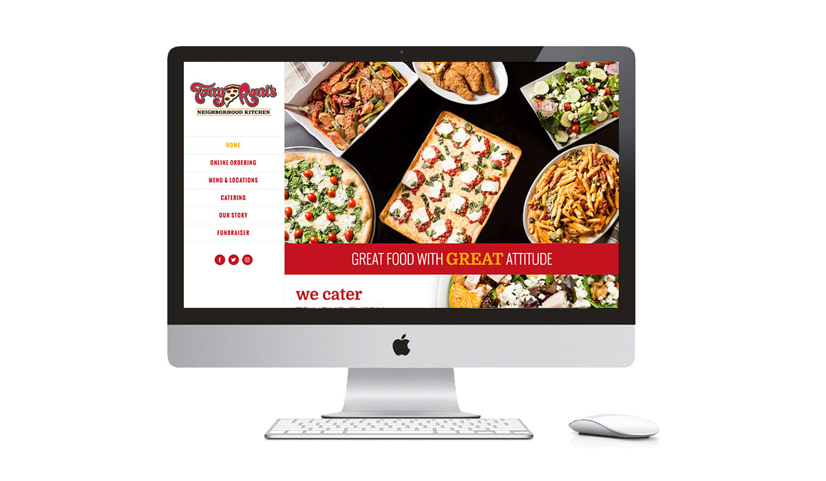 Website Design Development for Tony Roni's Pizza