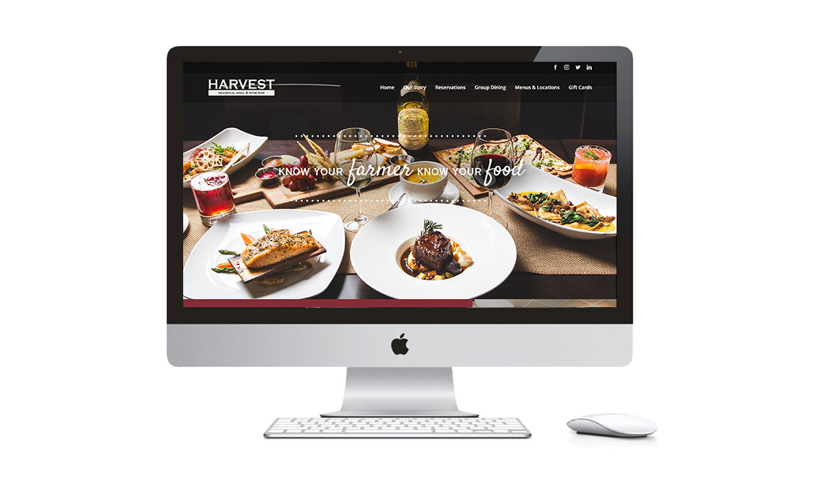 Website design and development for Harvest Grill