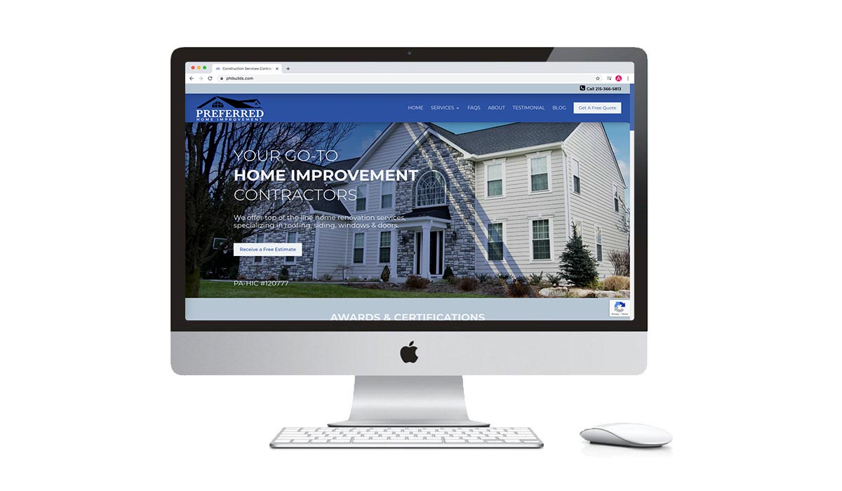 New Website Design for a contractor siding roofing