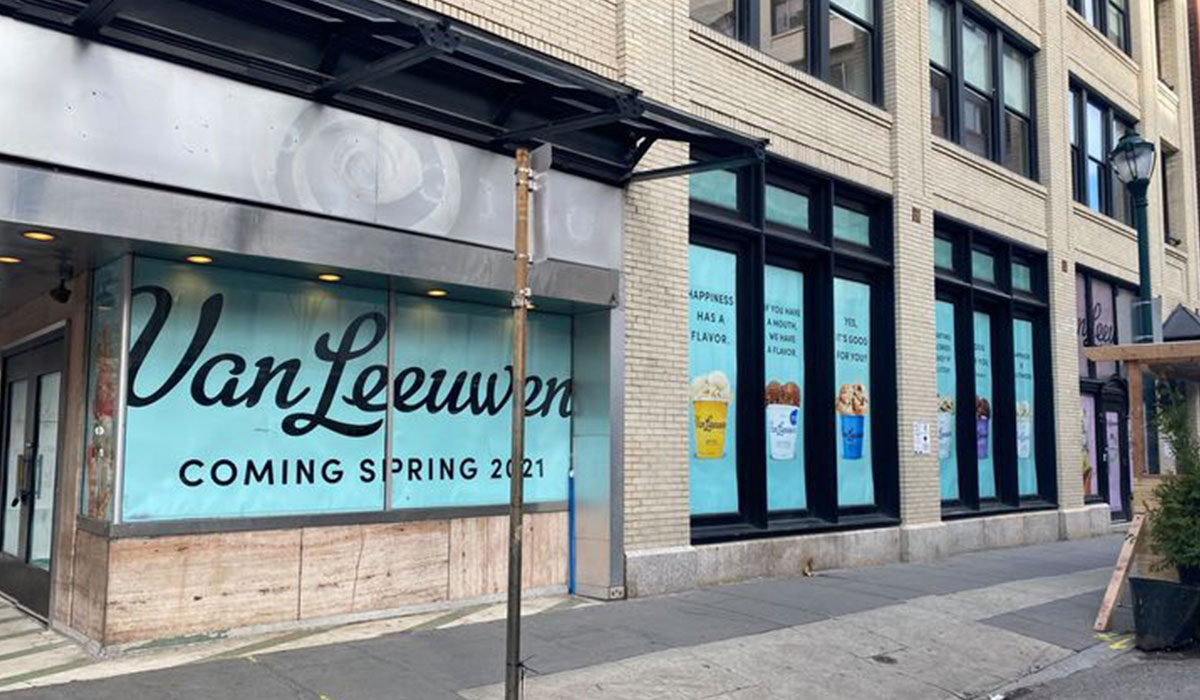 Van Leeuwen Ice Cream corner window display 